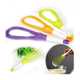 Plastic Egg Whisk Mixer for Milk,Coffee,Juice Balloon Whisk, Coffee Hand Whisk, 2-in-1 Rotating Hand Blender Mixer Multicolor (Pack of 1)
