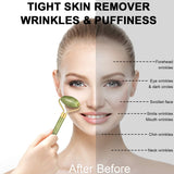 Facial Massager Jade Roller & Gua Sha Tool 100% Natural Stone for Face Neck Healing Skin Wrinkles & Face Eye Neck Foot Manual Massage For Women
