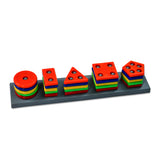 Geometric Brick With Box- 5 Angle Matching Column Blocks For Kids - Preschool Educational Learning Toys.