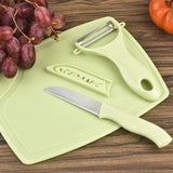 Plastic Kitchen Peeler - Green  Classic Stainless Steel 3-Piece Knife Set Combo