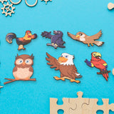 Wooden Puzzle Learning Educational Board of Bird | Different Bird Shape Puzzle Boards and Gift for Toddlers &amp; Kids Puzzle for Early Childhood Development (1 Set / 28×20 Cm)