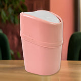 Mini Trash Can Dustbin Plastic Garbage Can With Lid (1 PC)