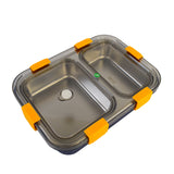 Stainless Steel Lunch Box  , 2 Section Lunch Box With Spoon