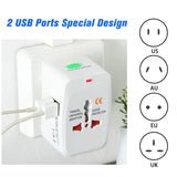 All-in-One Universal Worldwide Travelling AC Adapter Plug (AU / UK / US / EU) International Power Charger Electric USB Power Plug Socket Adaptor Converter (1 Pc)