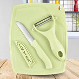 Plastic Kitchen Peeler - Green  Classic Stainless Steel 3-Piece Knife Set Combo