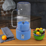 Portable Electric Juicer With Handle  Straw USB Rechargeable 6 Stainless Steel Blades (500 ML)