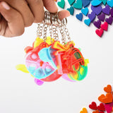 Compact Silicone Pop It Keychain Toy - Birthday Return Gift Of Kids - Portable Bubble Popping Fun Stress Relief Fidget Toy (Mix Design  1 Pc)
