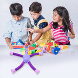 LED 3 PCS Telescopic Suction Cup Giraffe Toy, Pop Tubes Sensory Toy for Kids, Fidget Toys, Sensory Tubes, Suction Cup Pop Tube Giraffe Toys, Stretchy Giraffe Suction Toy, Funny Gift