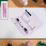 17609 8 in 1 Compass Box, Geometry Box 2 Compartment, Pencil Box with 1 Calculator, 1 Mirror, 2 Marker for Boys Art Plastic Pencil Box