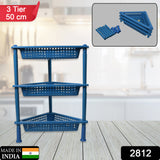 Triangle Storage Plastic 3-tier  Rack Shelf For Kitchen Living Room Bathroom Office