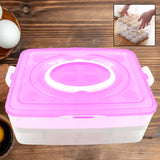 2Layer 32 Grid Egg Tray With Lid Egg Carrier Holder For Refrigerator Camping Food Storage Container With Handle (1 Pc )
