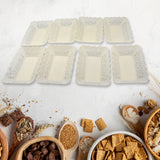 Rectangle Plastic Dinner Plate Snacks  Breakfast Restaurant Serving Trays For Home School Coffee Hotel Kitchen Office (8 Pcs Set)