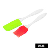 Silicon Spatula And Pastry Brush For for Cake Mixer, Decorating, Cooking, Baking and Glazing Multicolor Pack of 1 Big Size