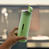 Water Bottle 400ml Leak Proof Glass Water Bottle With Daily Water Intake For Gym And Children Nice Bottle (1 Pc  Light Green Color)
