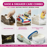 🧴 Complete Shoe & Sports Shoe Care Combo (3-in-1 Kit) – Cleaning Wipes + Whitening Cream + Brush with Soap Dispenser , Travel-Friendly Shoe Cleaning Kit for All Footwear Types