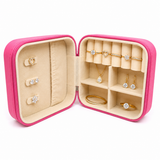 TP MINI Portable JEWELLERY BOX, Jewellery Box for Women, Girls, Children, Leather Jewellry Box, Travel Small Jewellery Storage Box for Necklaces, Earrings and Bracelets Gifts, Colour Pink
