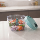 Compact kitchen chopper for onions and vegetables