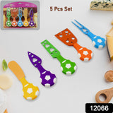 Football Soccer Cheese Knife Set, Colorful Cheese Slicer Cheese Cutter Cheese Fork Cheese Spreaders Crumbly Cheese Knives for Parties, BBQ and Dinner Stainless Steel Cheese Knives Set (5 Pcs Set)