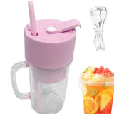 2 In1 Portable Crusher Juicer With Handle  Straw For Smoothie Sipper USB Rechargeable (340 ML) 6 Stainless Steel Blades Compact Juicer Mixer| Juicer Portable Fresh Juice Blender Portable Electric Juicer