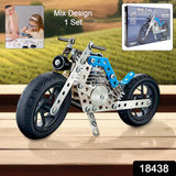 Metal Bike Creative Mechanical Construction Engineering Kit 8+ DIY Lego Compatible Assembling Metal Cruiser Motorcycle Educational Building Blocks Kit for Kids(140 Part of Bike Tool / 1 Set )