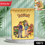 Pocket Monster Golden Trading Playing Cards For Kids(55 Pcs Set)