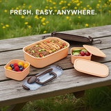 2 Layer Oval Lunch Box with Spoon & Fork , BPA-Free, Airtight & Leak-Proof Tiffin Box for All Ages , Perfect for School, Office, Travel & Gifting (Multi Color))