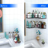 Metal Shower Shelf Shower Shelf 4 Adhesive Hooks Without Drilling (2 PC)