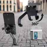 12674 Full Metal Body Bike  Scooty 360 Degree Rotating Mobile Holder Stand For Bicycle Motorcycle Scooty For Maps And Gps Navigation Fits All Smartphones (1 Pc)