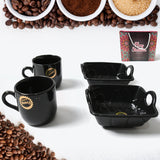 Play Station Ceramic Tea  Cups  Mug Set With Handle |Serving Bowl Milk Cup Coffee Cup Tea Cup Breakfast Cup | Drinking Mug Or Outdoor For Household Gift For Birthday Wedding Party (4 Pcs Set)