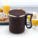Coffee Mug With Lid And Handle-plastic Covered Stainless Steel Mug (Random Color Approx. 200 ML)