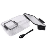 Plastic Kitchen Storage Container Big 800 ML &  Small 250 ML With Air Seal Lock Lid  & Spoon For Storage Of Grocery, Spices, Dry Fruits
