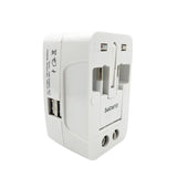 All-in-One Universal Worldwide Travelling AC Adapter Plug (AU / UK / US / EU) International Power Charger Electric USB Power Plug Socket Adaptor Converter (1 Pc)