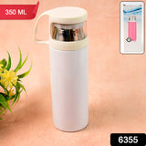 350 ML Stainless Steel Insulated Vacuum Bottle With Transparent Lid And Carry Handle | Leak-Proof Hot & Cold Thermos Flask