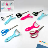 Stainless Steel Kitchen Scissors  Multipurpose Peeler (2 Pc Set  Mix Design Scissor & Peeler)