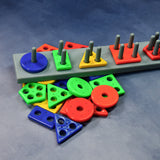 Geometric Brick With Box- 5 Angle Matching Column Blocks For Kids - Preschool Educational Learning Toys.