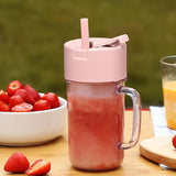 Portable Crusher Juicer With Handle & Straw USB Rechargeable 6 Blades Portable Fresh Juice Blender Portable Electric Juicer (420 ML)