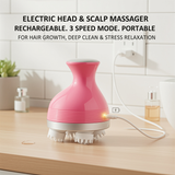 Portable Rechargeable Head Massager( Best Quality) — Deep Scalp Therapy for Hair Growth & Total Stress Relief- New Technology, Deep tissue Massage