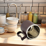Coffee Mug With Lid And Handle-plastic Covered Stainless Steel Mug (Random Color Approx. 200 ML)