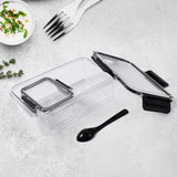 Plastic Kitchen Storage Container Big 800 ML &  Small 250 ML With Air Seal Lock Lid  & Spoon For Storage Of Grocery, Spices, Dry Fruits