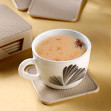 Ganesh Premium Square Coasters With Storage Box (6 Pc  Set)