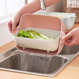 Multi functional BPA Free Double Layered Plastic Rotatable Strainer Bowl With Handles For Washing Rinsing Serving Vegetables  Fruits (Multicolor)