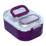 Yummy 2 - Side Click Lunch Box ,Leak Proof ,Food Grade Material  ,With Vent & Sealing Gasket Compact Container For Kids & Adults