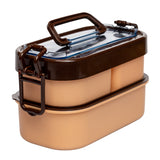 YUMMY – 2 Layer Oval Lunch Box with Spoon & Fork | BPA Free, Airtight & Leak Proof Tiffin Box for Kids Boys Girls Men & Women | Ideal for School, Office, Travel & Gifting (Green ,Light Orange & Gray))