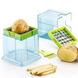 2 In 1 Potato Chipper  Slicer , French Fries Maker , Finger Chips  Plastic , Two Blades Finger Chips Cutter For Kitchen Accessory Vegetable Fruit Slicer (1 PC)