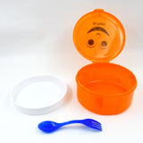 Smiley Plastic lunch box, Small Box With 2in1 Spoon for Kids & for School Going Boys and Girls multicolor pack of 1