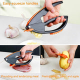 Multifunctional Garlic Press, Garlic Mincing &amp; Crushing Tool, Easy-Squeeze Ergonomic Handle, Garlic Presser for Cloves, Onion, Ginger etc.-Detachable for Easy Cleaning-with Cleaning Needle (1 Pc)