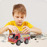 Metal DIY Fire Truck Building Blocks for Kids | Educational & Learning Blocks for Kids | Creative Mechanical Construction Engineering Kit 8+ (Fire Truck / 292pcs of truck tool / 1 Set)