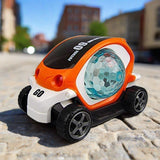 Plastic 360 Degree Rotating Stunt Car Toy for Kids - Bump and Go Action with 4d Lights and Music, Plastic Mini Car with Disco Ball (1 Pc Multicolor ,Battery Not Included)
