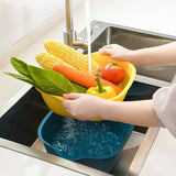 Kitchen Bowl Plastic Washing Bowl And Strainer Drainer Basket For Home & Kitchen Use