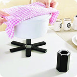 Foldable Non Slip Compact Heat Resistant PVC Insulated Plastic Hot Pot Tableware Mat | Kitchen Placemats Insulation Mats | Flower-Shaped Anti-Slip Potholder Pan Coaster Pad, Random Color, 1Pc